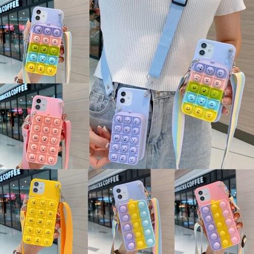 Coin Purses Pop Case For Huawei Y7a Y9a Y9s Y8s Y6s Y8p Y7p Y6p Y5p Y5 Y6 Y7 Pro Y9 Prime 2019 2018 2017 Wallet Bubble Bag Cover