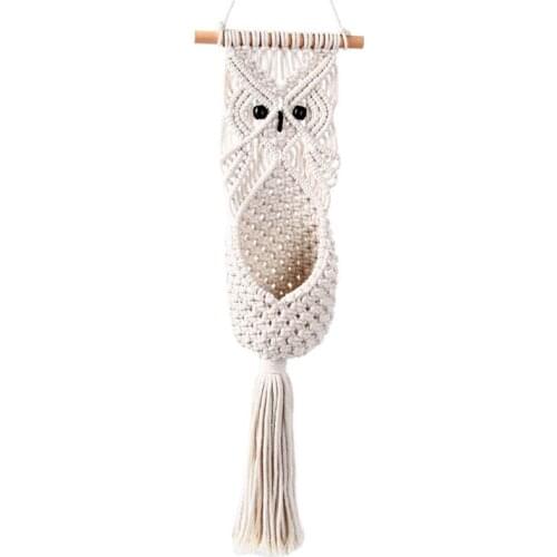 Owl Macrame Plant Hanger Wall Hanging Planter Basket Flower Pot Holder Boho Garden Home Decoration
