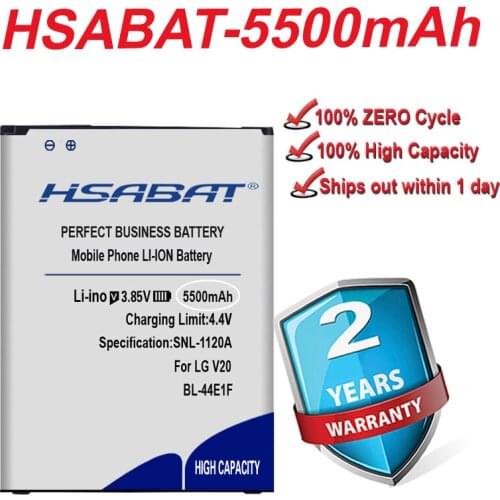 HSABAT Newest 5500mAh BL-44E1F battery For LG V20 battery H990 F800 H990 F800 VS995 US996 LS997 H990DS H910 H918 Stylus3 M400DY