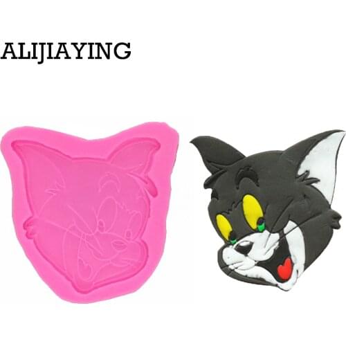 M0043 DIY Cartoon Tom Cat Shaped Silicone Mold Fondant Cake 3D Mold cake decorating tools