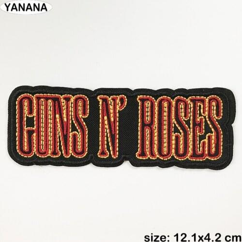 GUN BAND ROCK MUSIC Iron On Patches Cloth Mend Decorate Clothes Apparel Sewing Decoration Applique Badges Heavy Metal