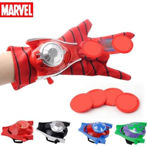Disney Spiderman Iron Man Hulk Captain America Glove Launcher Set Cartoon Anime Figure Marvel Avengers Cosplay Props Kids Gifts