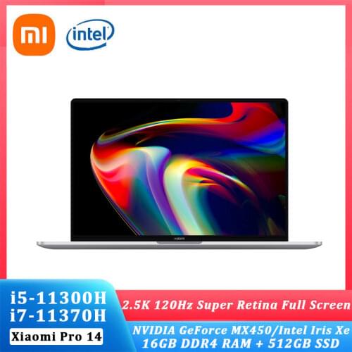 Xiaomi mi laptop Pro14 Intel 14inch Core i5-11300H/i7-11370H noteboook computer 2.5K full screen 16G RAM Ultraslim laptop