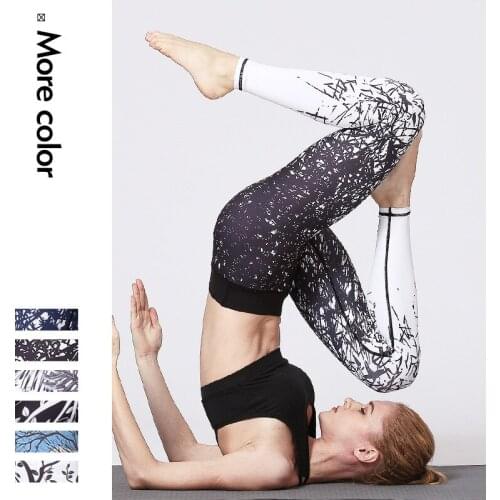 New Digital Yoga Pants Womens Printed Quick-Drying Stretch Running Fitness Printed Pants