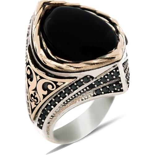 Onyx Gemstone 925 Sterling Silver Men 'S Ring