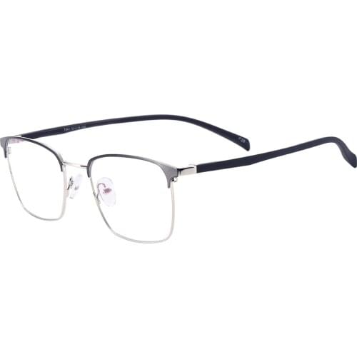 Fashion Square Full Rim Black Men And Women Metal And TR90 Temple Optical Spectacles Frame For Myopia Prescription Lenses