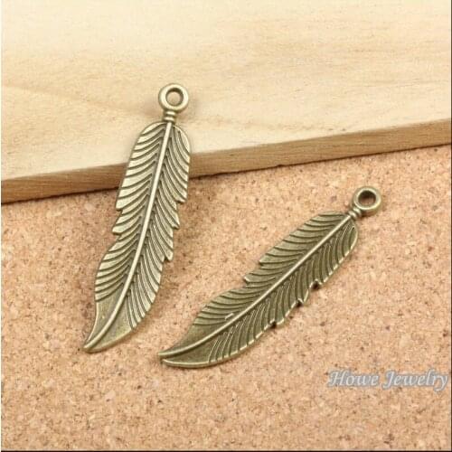 Wholesale 34 pcs Vintage Charms Tree leaf Pendant Antique bronze Fit Bracelets Necklace DIY Metal Jewelry Making