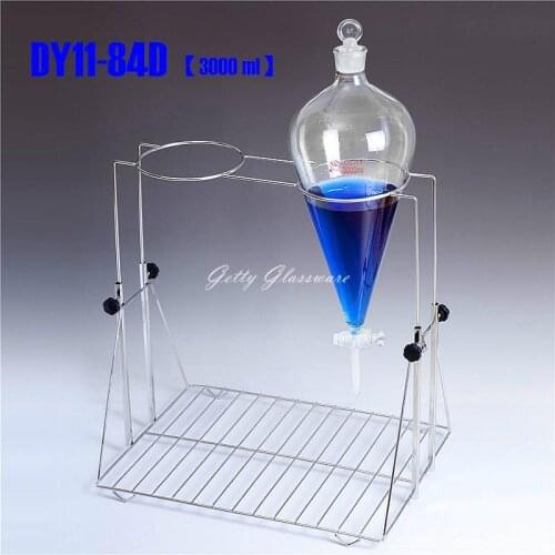 Liftable Stainless Steel Separarory funnel stand support & steel clamp for 3000ml 3L separating funnel W 2 holes