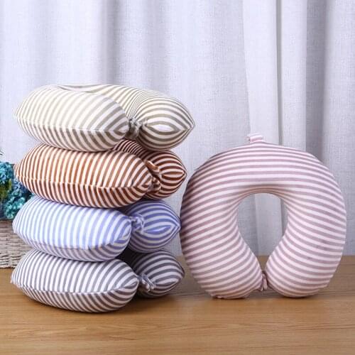 Neck-Pillow Travel Memory Pillow Plain U-shaped Airplane Neck Pain Relief Protector Office Napping Practical Striped Pillows