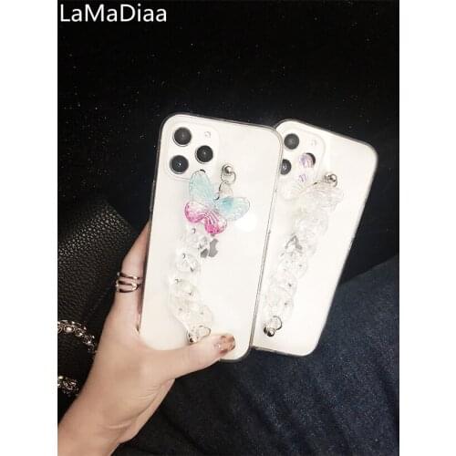 Luxury Brand Diamond Bing bling Bracelet Soft Phone Case For iphone 11 12 Pro Max XR X XS Max 6s 7 8 Plus Clear Back Cover Funda