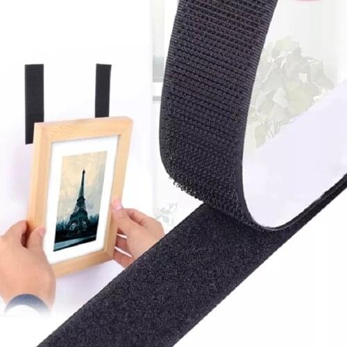 1Meter/Pairs Black White Fastener Tape Hook and Loop Tape Self-adhesive Fastener Tape Sewing Accessories 2cm Wide