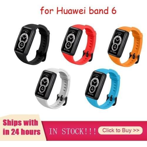 Replacement Sport Silicone Watch Band Wrist Strap Adjustable Watchbands for Huawei band 6 honor band 6 Watch