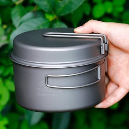 TOAKS 1350ml pot with 160ml frying panOutdoor Camping Titanium CookwareUltralight Portable for Backpacking picnic