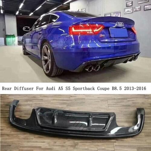 Carbon Fiber Rear Diffuser Lip Spoiler For Audi A5 S5 Sportback Coupe B8.5 2013-2016 Bumper Splitters High Quality Accessories