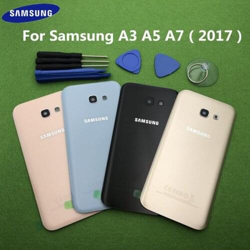 Back Battery Cover Glass Housing For Samsung Galaxy A3 A5 A7 2017 A320 A520 A720 Back Battery Door Rear Glass Case + Tools