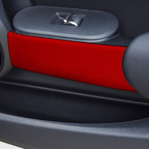 Suede Car Door Inner Handle Bar Frame Cover Trim Sticker Fit For BMW MINI 2014-2020 F56