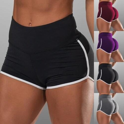 Women Shorts Sports Shorts Gym Workout Waistband Skinny Fitness Patchwork Casual Short Pants Short Femme