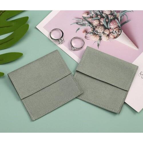 10 Microfiber Jewelry Pouch for Ring Earrings Jewelry Packaging Small Chic Christmas Wedding Presents Gift Velvet Envelope Bag