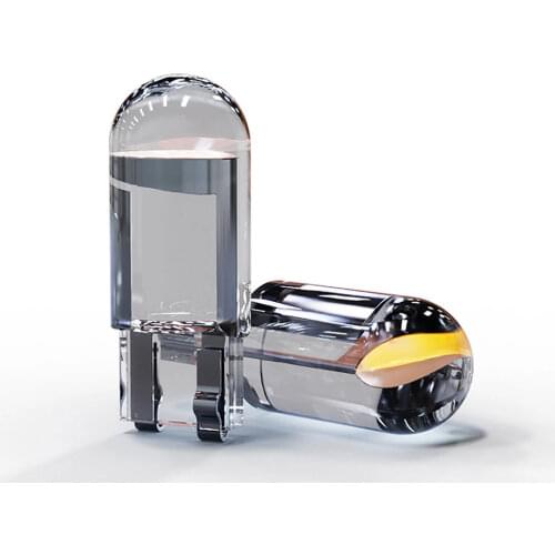 10Pcs W5W 194 T10 Glass Housing Cob LED Car bulb 3000K 6000K White Green Blue Red Wedge License Plate Lamp Dome Light White