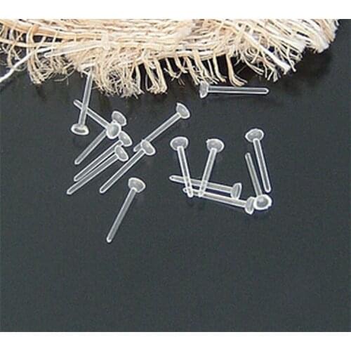 100pcs/lot 13x3mm Hypoallergenic Plastic Paste Ear Stud Ear Hook DIY Handmade Jewelry accessories