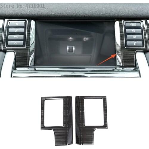 2pcs Stainless Steel Black Brushed Center Central Mode Button Frame Cover Trim For Land Rover Discovery Sport 2015-2018