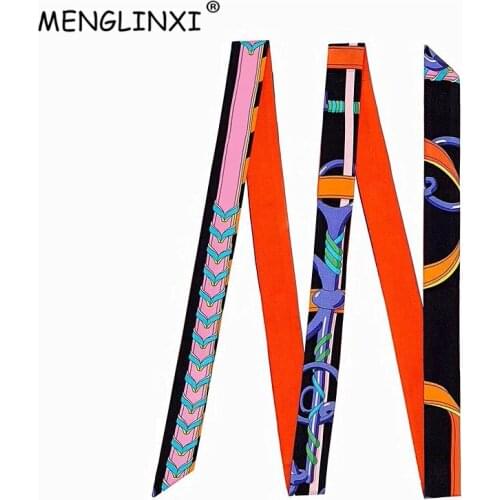 200cm Luxury Brand Scarf Multifunctional Bag Ribbons Female Belt Skinny Silk Scarf For Women Fashion Head Scarves For Ladies