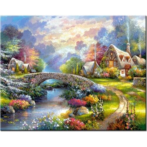 5D diy Diamond Painting house lake garden scenery 3d Cross Stitch Full diamond embroidery Mosaic patterns beaded embroidery kits