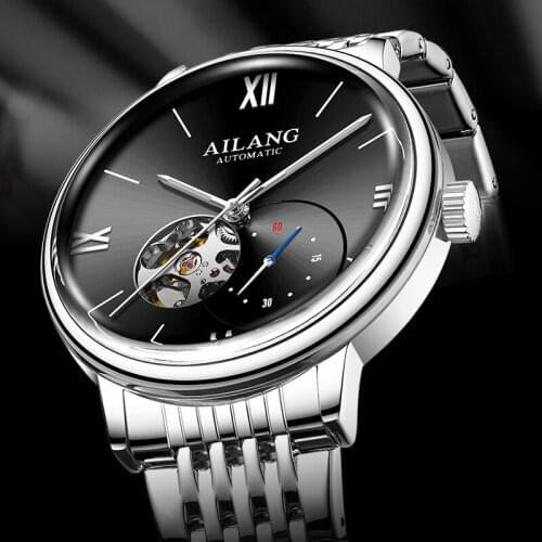 AILANG Top Brand Mens Automatic Watch Stainless Steel Mechanical Wristwatch Man Business Fashion Gents Gifts Relogio Masculino