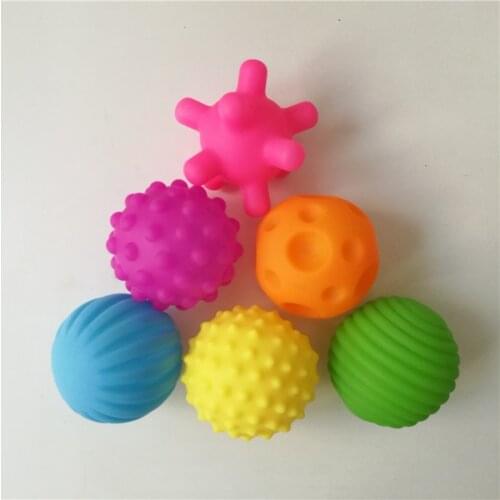 Baby Sensory Hand Touch Toy Balls Soft Rubber Balls Baby Tactile Training Texture Sounding Massage Toys for Kids Children