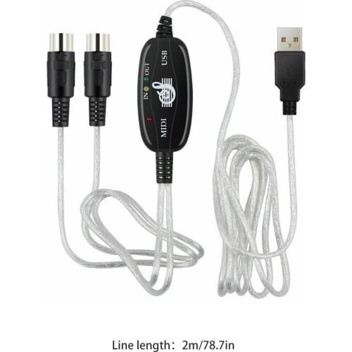 Electric Keyboard MIDI Audio Adapter MIDI to USB Converter Adaptor Cable Keyboard Accessory