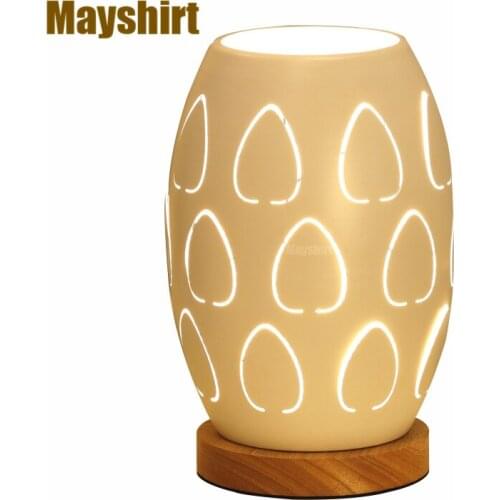 Modern Wood Black Iron Table Lamps for Bedroom Birthday Gift Girl Bedroom Deco LED Table Light Warm Remote Control Light Fixture