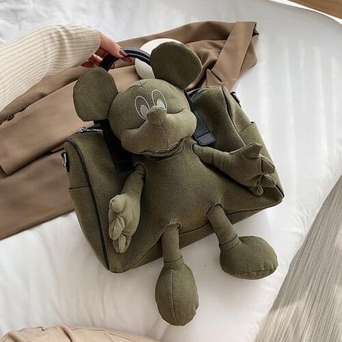 Canvas Bag Womens Bag Korean Version Crossbody Bag Large Capacity Leisure Cute Students One-shoulder Handbag