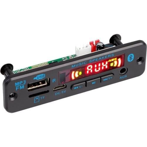 Kebidu Wireless Bluetooth 5.0 Audio Decoder Board DC 5V 12V Car MP3 Player USB TF FM Radio Module Support MP3/WMA /WAV/FLAC/APE