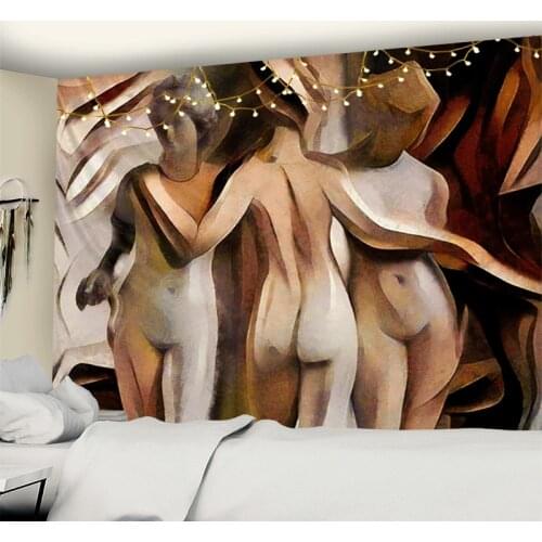 Mannequin Tapestry Wall Hanging Indian Style Printing Polyester Bedroom Wall Decoration Background Cloth