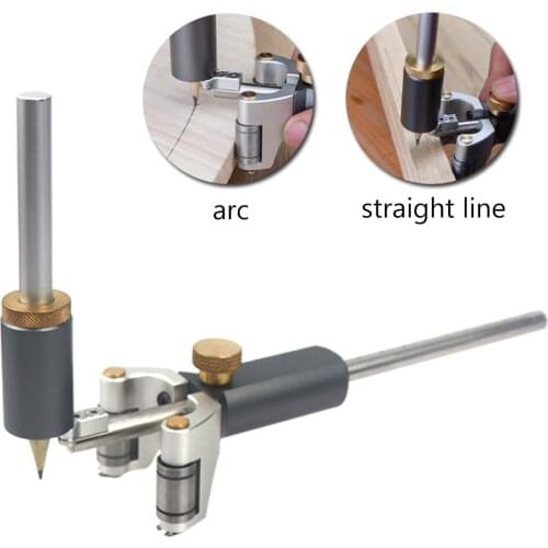 Woodworking Scriber Straight Line Drawing Outline Gauge Multi-function Marking Tool Arc Dual-purpose Parallel Marker Scribing