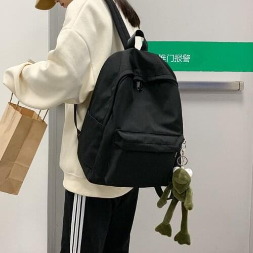 CGCBAG 2021 Fashion Nylon Waterproof Backpack Women Korean Style Simple School Bag For Teenager High Quality Backpack Female