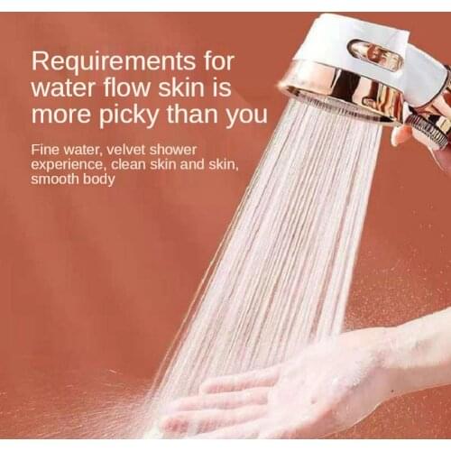 3 Modes Pressurized Shower Head Water Saving Pulse Spray Gun One-Button Water Stop Abs Chrome Adjustable Bathroom Accessories