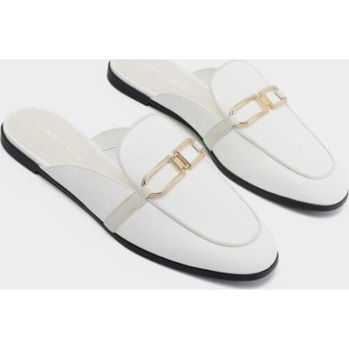 2021 Summer New Products Ladies Metal Decorative Flat Heel Mules Women Slippers