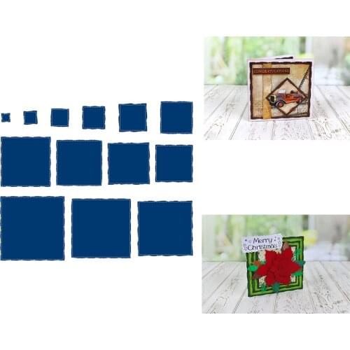 New Shabby Edge Square Metal Cutting Dies Mold Various Card Series Scrapbook Paper Craft Knife Mould Blade Punch Maker Albums