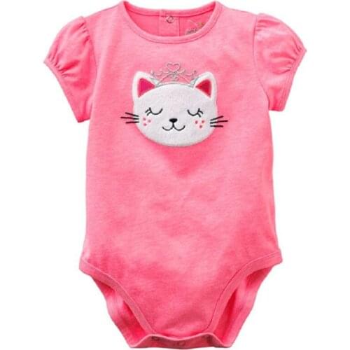 Pink Cat Baby Girls Clothes Babies Jumpsuits Bebe Bodysuits One Piece Clothes for Baby Clothing Infant Shortalls