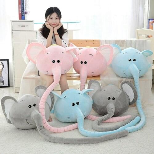 Long Nose Elephant Plush Toy Pillow Sofa Cushion Measure Kid Height Stuffed Toy Stuffed Animals
