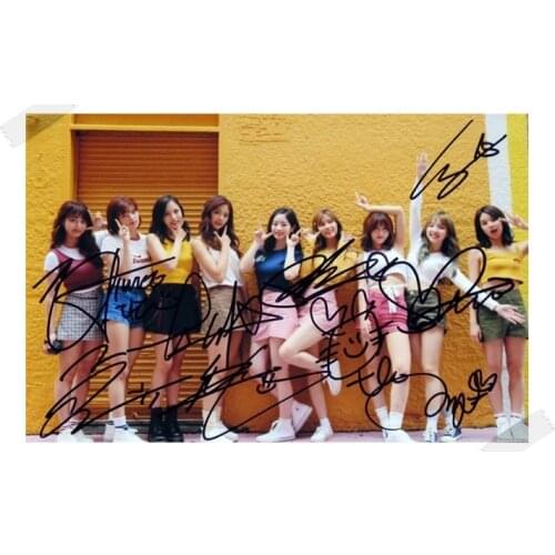 Signed TWICE autographed group photo LIKEY Twicetagram 6 inches free shipping K-POP 112017d