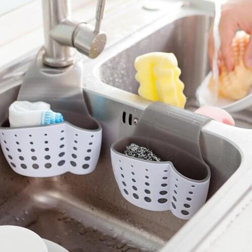 Kitchen Sink Shelf Soap Sponge Drain Rack Bathroom Sucker Storage Holder