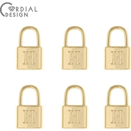 Cordial Design 100Pcs 10*16MM Jewelry Accessories/Hand Made/Lock Shape/DIY Charms/Necklace Pendant/Jewelry Findings & Components