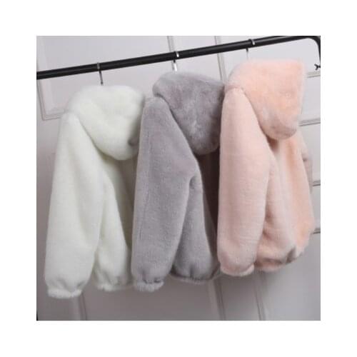 Fur Coat 2021 Womens Winter Korean Short Female Warm Loose Plush Hooded Thick Coat Jacket Overcoat Artificial Fur