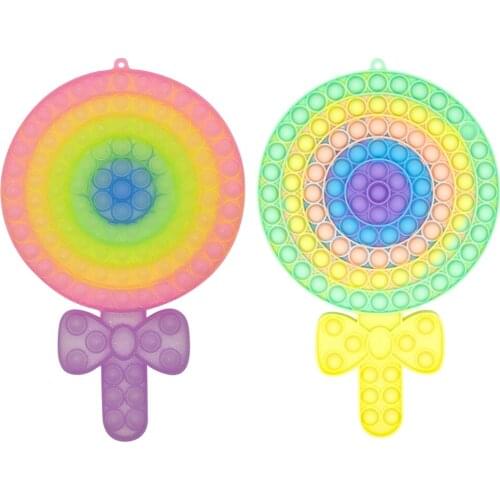 Lollipop Silicone Fidget Toy Push Bubble Sensory Stress Sensory Toy Relief Funny Anti-stress Hand Toys for Adult Children Sensor