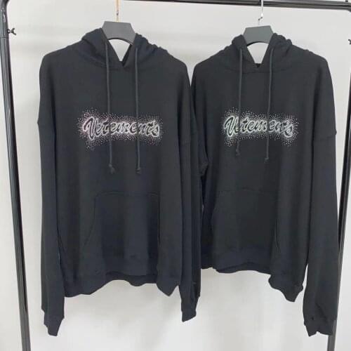 VETEMENTS Vetements Hooded Sweater VTM widmont hot drill floral letter drawstring Hooded Sweater