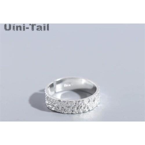 Uini-Tail 2019 new 925 sterling silver fashion personality tree pattern opening ring Korean silver geometric road ring jewelry