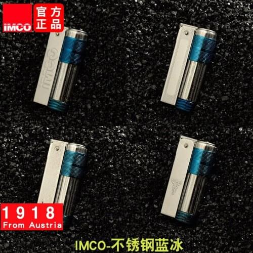 IMCO Austrian Blue Ice Vintage Trench Stainless Steel Kerosene Lighter