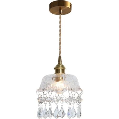 Nordic Design Loft Vintage Pendant Light LED Glass Crystal Hanging Lamp Dining Room Home Lighting Antique Droplight Luminaire